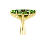 Yellow gold Marquise Cut Peridot Solitaire Engagement Ring with Cathedral Setting and Four-Prong Mount_29