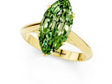 Yellow gold Marquise Cut Peridot Solitaire Engagement Ring with Cathedral Setting and Four-Prong Mount_31