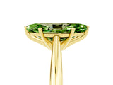 Yellow gold Marquise Cut Peridot Solitaire Engagement Ring with Cathedral Setting and Four-Prong Mount_35