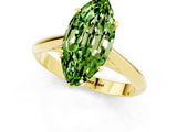 Yellow gold Marquise Cut Peridot Solitaire Engagement Ring with Cathedral Setting and Four-Prong Mount_73
