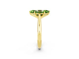 Yellow gold Marquise Cut Peridot Solitaire Engagement Ring with Cathedral Setting and Four-Prong Mount_74