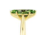 Yellow gold Marquise Cut Peridot Solitaire Engagement Ring with Cathedral Setting and Four-Prong Mount_77