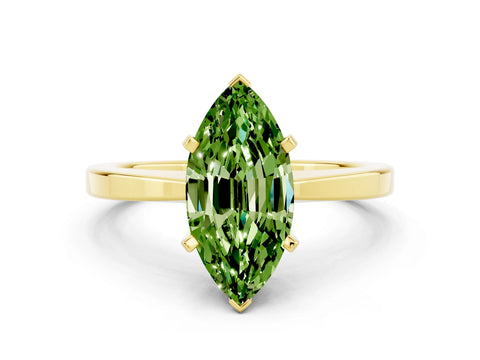 Yellow gold Marquise Cut Peridot Solitaire Engagement Ring with Classic Band and Four-Prong Setting_24