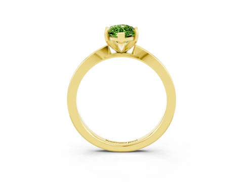 Yellow gold Marquise Cut Peridot Solitaire Engagement Ring with Classic Band and Four-Prong Setting_27