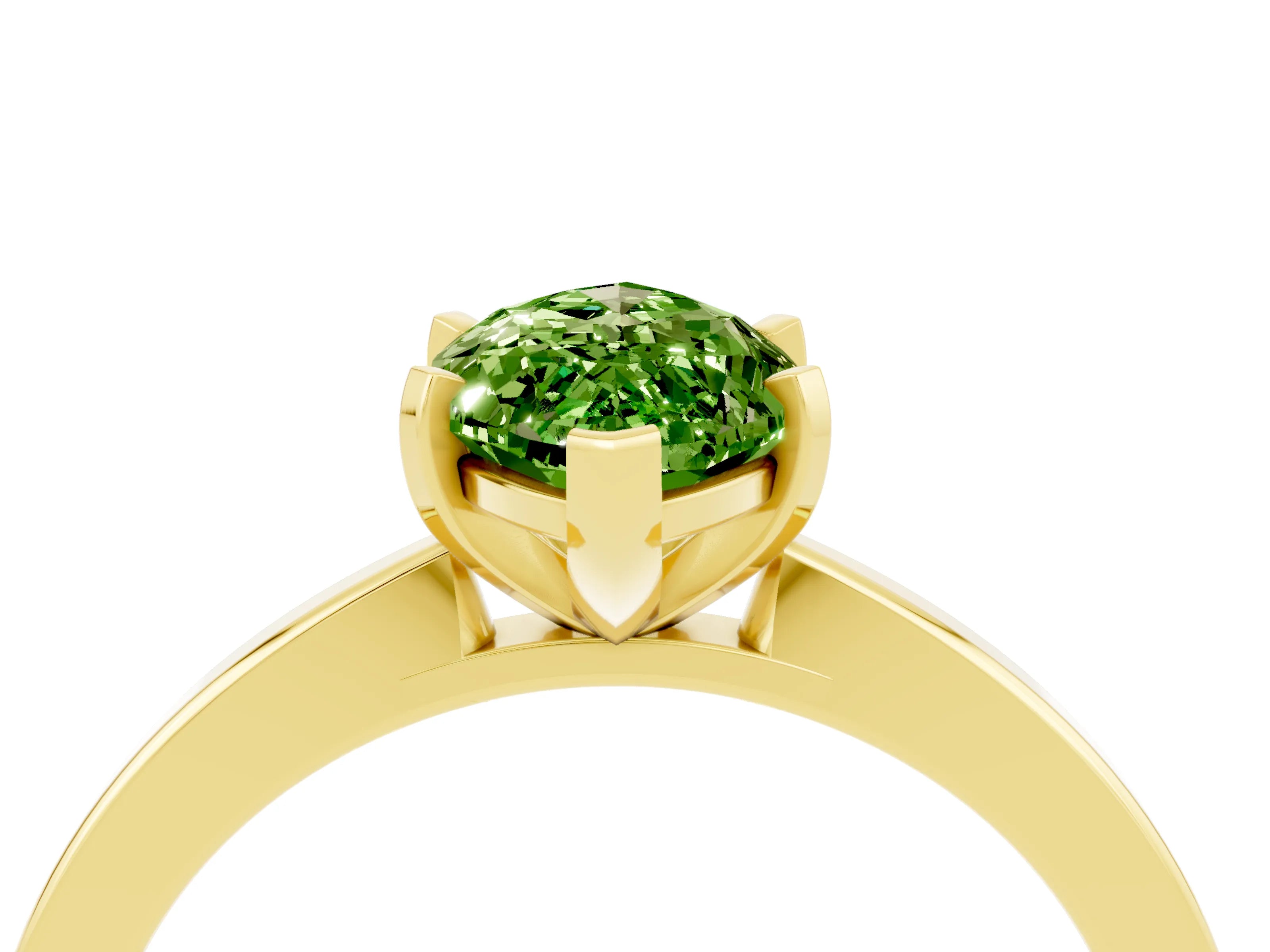 Yellow gold Marquise Cut Peridot Solitaire Engagement Ring with Classic Band and Four-Prong Setting_28