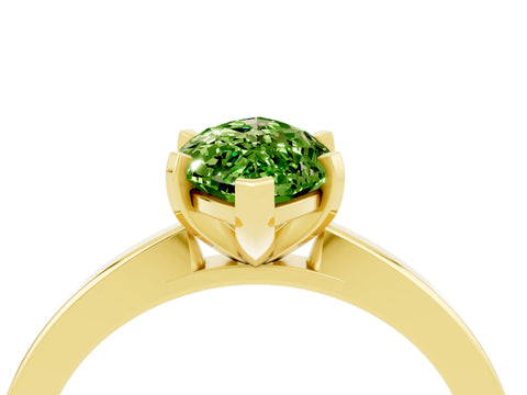 Yellow gold Marquise Cut Peridot Solitaire Engagement Ring with Classic Band and Four-Prong Setting_28