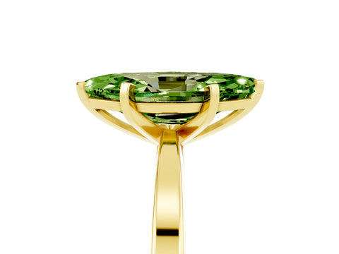 Yellow gold Marquise Cut Peridot Solitaire Engagement Ring with Classic Band and Four-Prong Setting_29