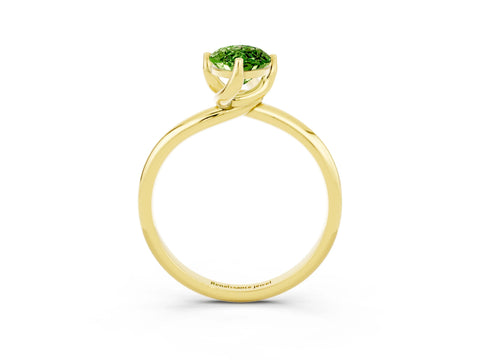 Yellow gold Marquise Cut Peridot Solitaire Engagement Ring with Four-Prong Setting and Classic Band_15