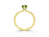 Yellow gold Marquise Cut Peridot Solitaire Engagement Ring with Pavé Band and Four-Prong Setting_3