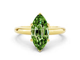 Yellow gold Marquise Cut Peridot Solitaire Engagement Ring with Round Band and Four-Prong Setting