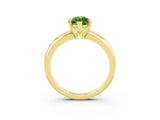 Yellow gold Marquise Cut Peridot Solitaire Engagement Ring with Round Band and Four-Prong Setting_3
