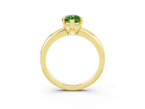 Yellow gold Marquise Cut Peridot Solitaire Engagement Ring with Round Band and Four-Prong Setting_3