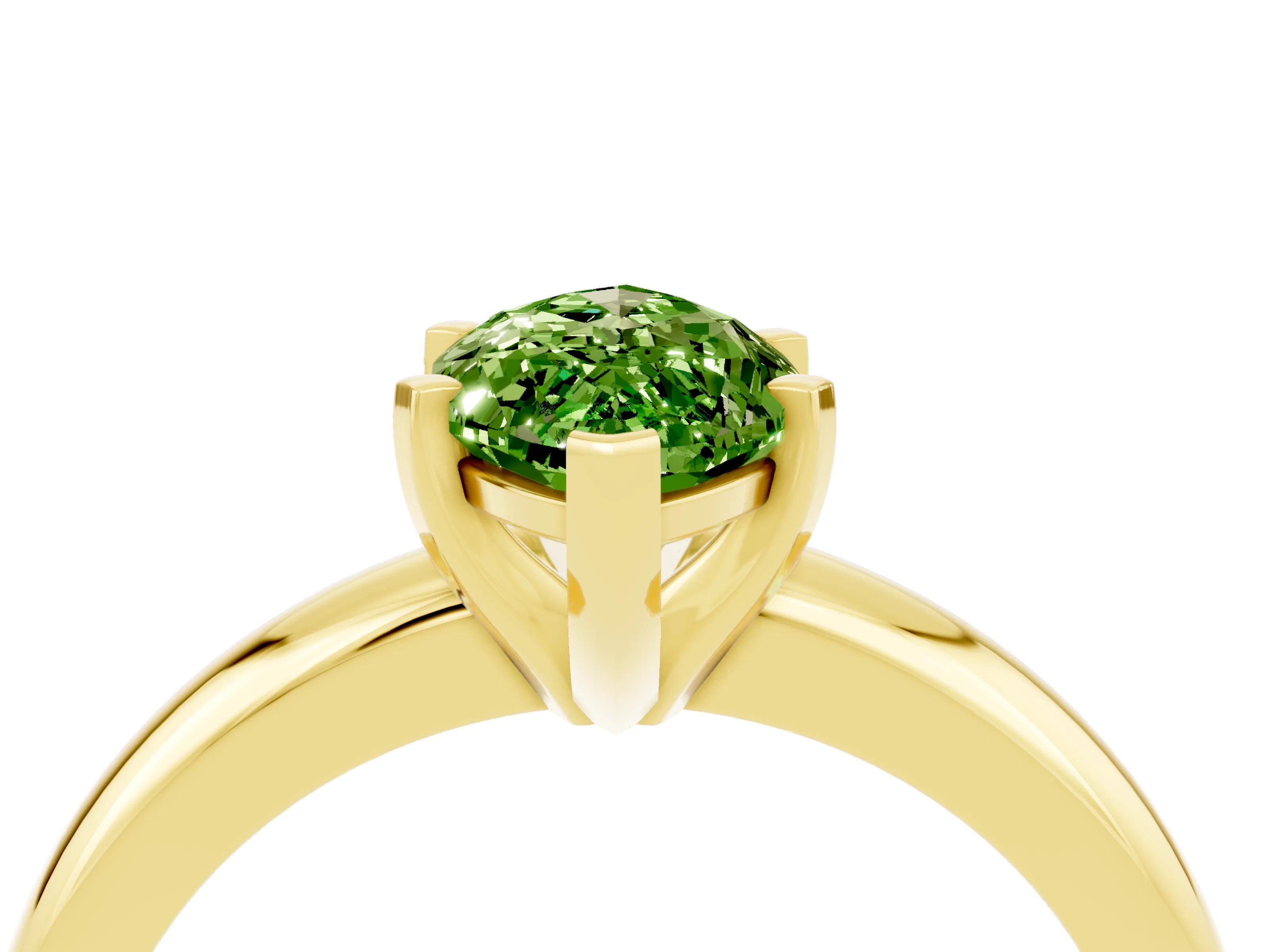 Yellow gold Marquise Cut Peridot Solitaire Engagement Ring with Round Band and Four-Prong Setting_4