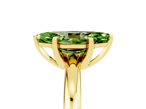 Yellow gold Marquise Cut Peridot Solitaire Engagement Ring with Round Band and Four-Prong Setting_5