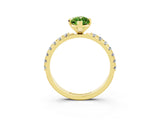 Yellow gold Marquise Cut Peridot Solitaire Pavé Band with Four-Prong Setting_3