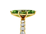 Yellow gold Marquise Cut Peridot Solitaire Pavé Band with Four-Prong Setting_5