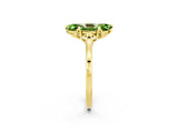 Yellow gold Marquise Cut Peridot Solitaire Ring with Flower Prong Setting and Classic Band_14
