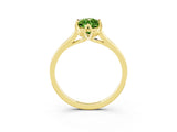 Yellow gold Marquise Cut Peridot Solitaire Ring with Flower Prong Setting and Classic Band_15