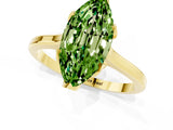 Yellow gold Marquise Cut Peridot Solitaire Ring with Flower Prong Setting and Classic Band_37