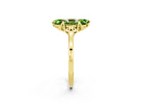 Yellow gold Marquise Cut Peridot Solitaire Ring with Flower Prong Setting and Classic Band_38
