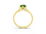Yellow gold Marquise Cut Peridot Solitaire Ring with Flower Prong Setting and Classic Band_39