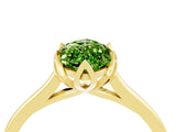 Yellow gold Marquise Cut Peridot Solitaire Ring with Flower Prong Setting and Classic Band_40