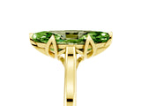 Yellow gold Marquise Cut Peridot Solitaire Ring with Flower Prong Setting and Classic Band_41