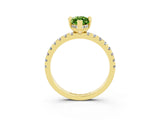 Yellow gold Marquise Cut Peridot Solitaire Ring with Pavé Band and Four-Prong Setting_27