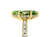 Yellow gold Marquise Cut Peridot Solitaire Ring with Pavé Band and Four-Prong Setting_29
