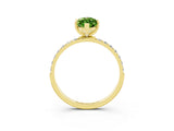 Yellow gold Marquise Cut Peridot Solitaire Ring with Pave Band and Four Prong Setting_27