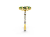 Yellow gold Marquise Cut Peridot Solitaire Ring with Round  Pavé Band and Four-Prong Setting_38