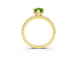 Yellow gold Marquise Cut Peridot Solitaire Ring with Round  Pavé Band and Four-Prong Setting_39