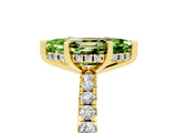 Yellow gold Marquise Cut Peridot Solitaire Ring with Round  Pavé Band and Four-Prong Setting_41