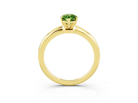 Yellow gold Marquise Cut Peridot Solitaire Ring with Six-Prong Setting and Classic Band_3