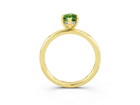 Yellow gold Marquise Cut Peridot Solitaire Ring with Thin Band and Four-Prong Setting_15