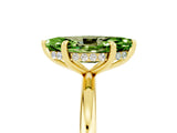 Yellow gold Marquise Cut Peridot Solitaire Ring with Thin Band and Four-Prong Setting_17