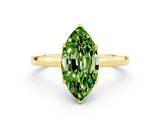 Yellow gold Marquise Cut Peridot Solitaire Ring with Thin Band and Prong Setting_12