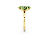 Yellow gold Marquise Cut Peridot Solitaire Ring with Thin Band and Prong Setting_14