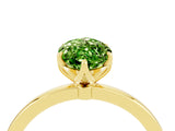 Yellow gold Marquise Cut Peridot Solitaire Ring with Thin Band and Prong Setting_16