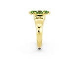 Yellow gold Marquise Cut Peridot Solitaire Ring with Wide Band and Prong Setting_2