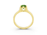 Yellow gold Marquise Cut Peridot Solitaire Ring with Wide Band and Prong Setting_3
