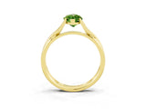 Yellow gold Marquise Cut Peridot Solitaire Twist Band Prong Setting Ring_39
