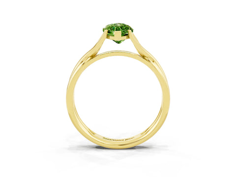 Yellow gold Marquise Cut Peridot Solitaire Twist Band Prong Setting Ring_39