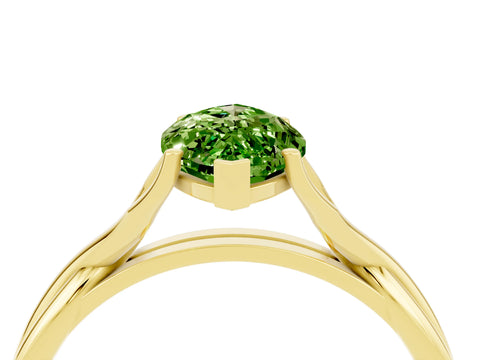 Yellow gold Marquise Cut Peridot Solitaire Twist Band Prong Setting Ring_40