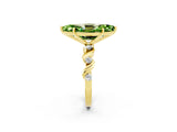 Yellow gold Marquise Cut Peridot Solitaire Twisted Band with Round  Accents and Prong Setting_14