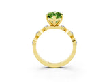Yellow gold Marquise Cut Peridot Solitaire Twisted Band with Round  Accents and Prong Setting_15