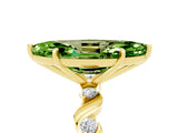 Yellow gold Marquise Cut Peridot Solitaire Twisted Band with Round  Accents and Prong Setting_17