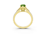 Yellow gold Marquise Cut Peridot Split Shank Engagement Ring with Pavé Band_3
