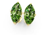 Yellow gold Marquise Cut Peridot Stud Earrings_30