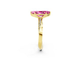 Yellow gold Marquise Cut Pink Sapphire Engagement Ring with Side Stone Accents and Four-Prong Setting_53